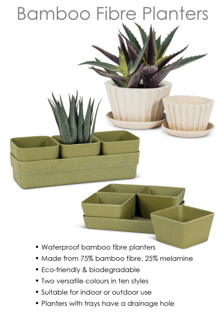 Planter Flute & Tray Small Green