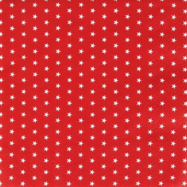 Napkins, Luncheon - Mini Red Stars
