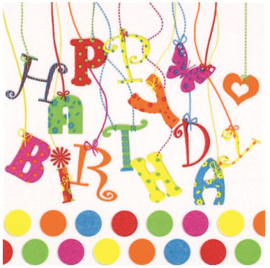 Napkins, Luncheon - Birthday Strings