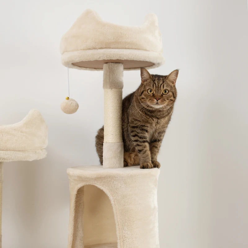 PawHut 81" Large Cat Tree w/ Scratching Posts, Beige