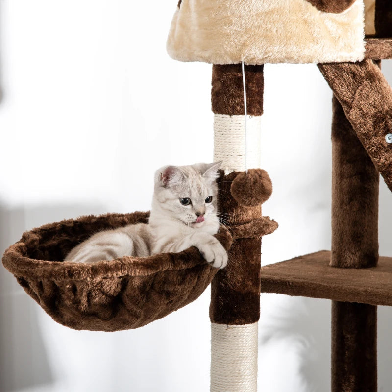 PawHut 94"-102" Huge Cat Tree Ceiling High, Brown