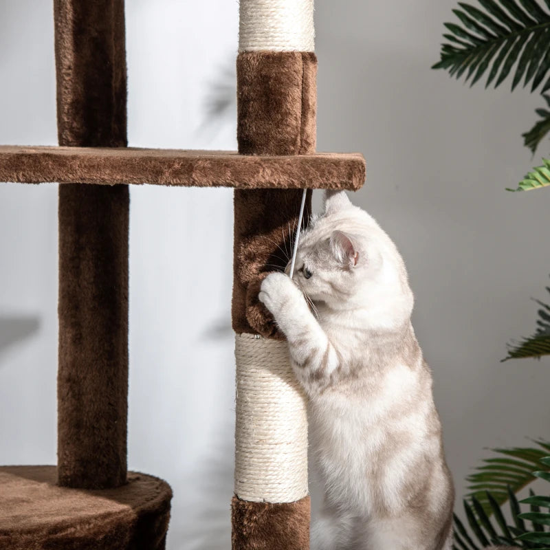 PawHut 94"-102" Huge Cat Tree Ceiling High, Brown