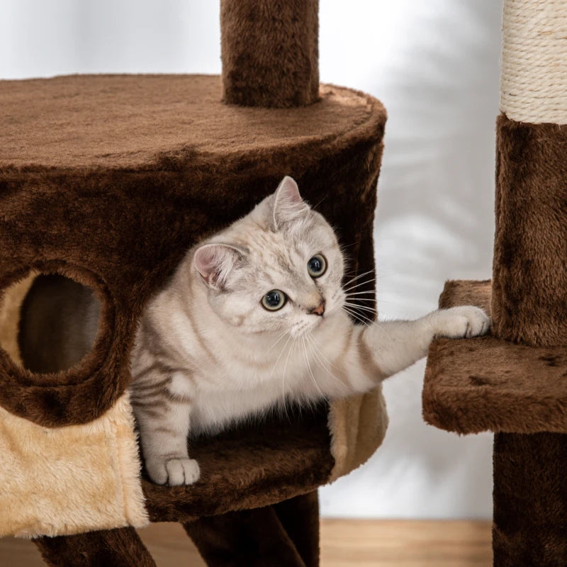PawHut 94"-102" Huge Cat Tree Ceiling High, Brown