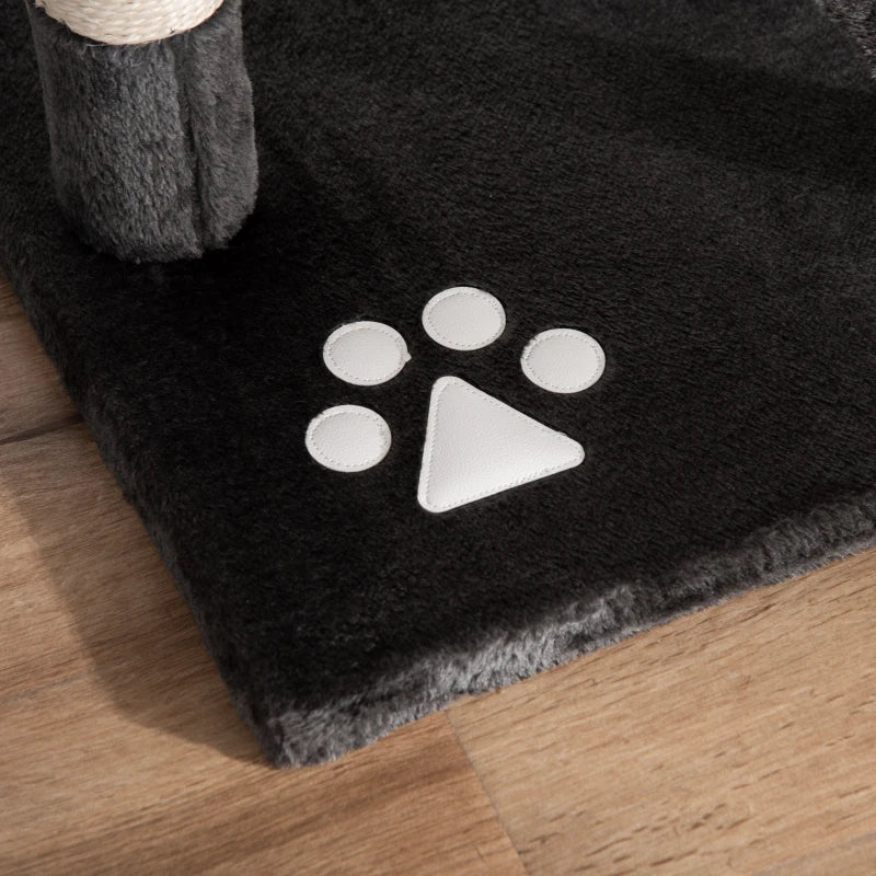 PawHut 94"-102" Floor to Ceiling Cat Tree, Dark Grey