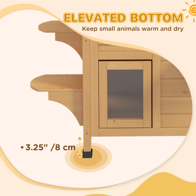 PawHut 2-Storey Outdoor Cat House, Yellow
