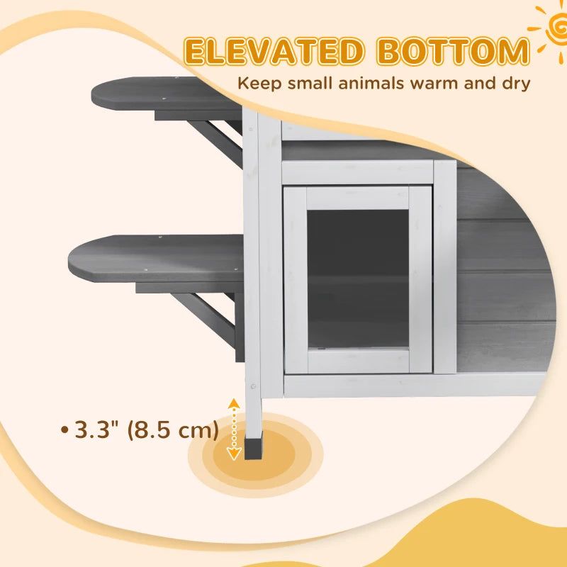 PawHut 2-Storey Outdoor Cat House, Grey