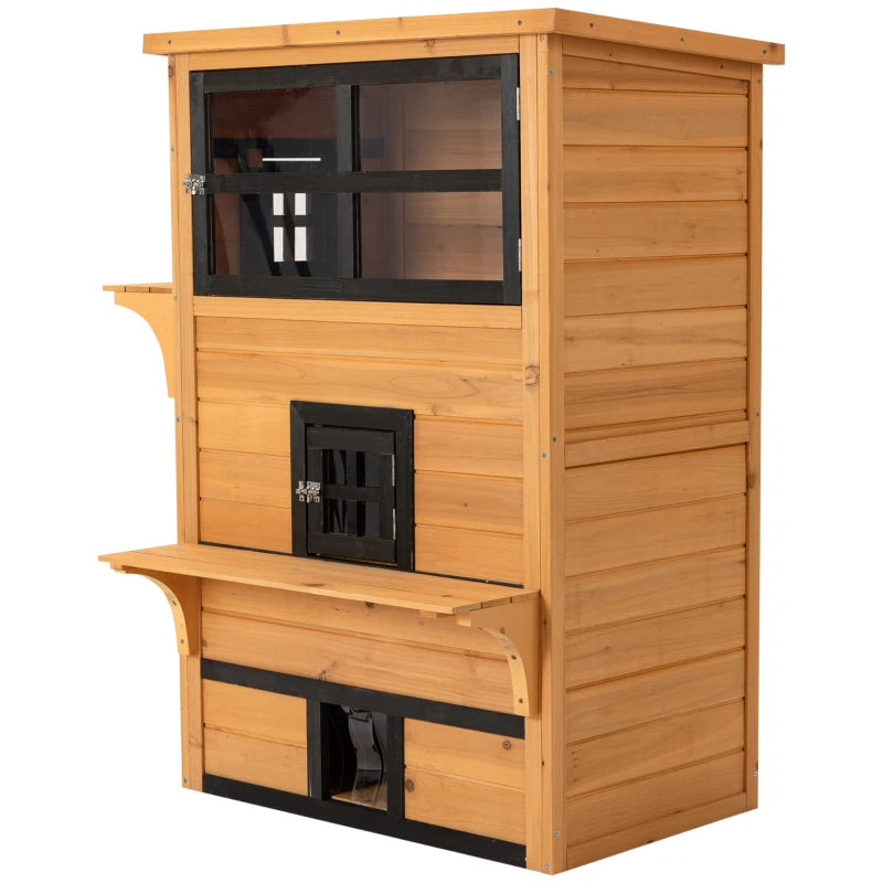 PawHut Cat House, Outdoor 3-Tier