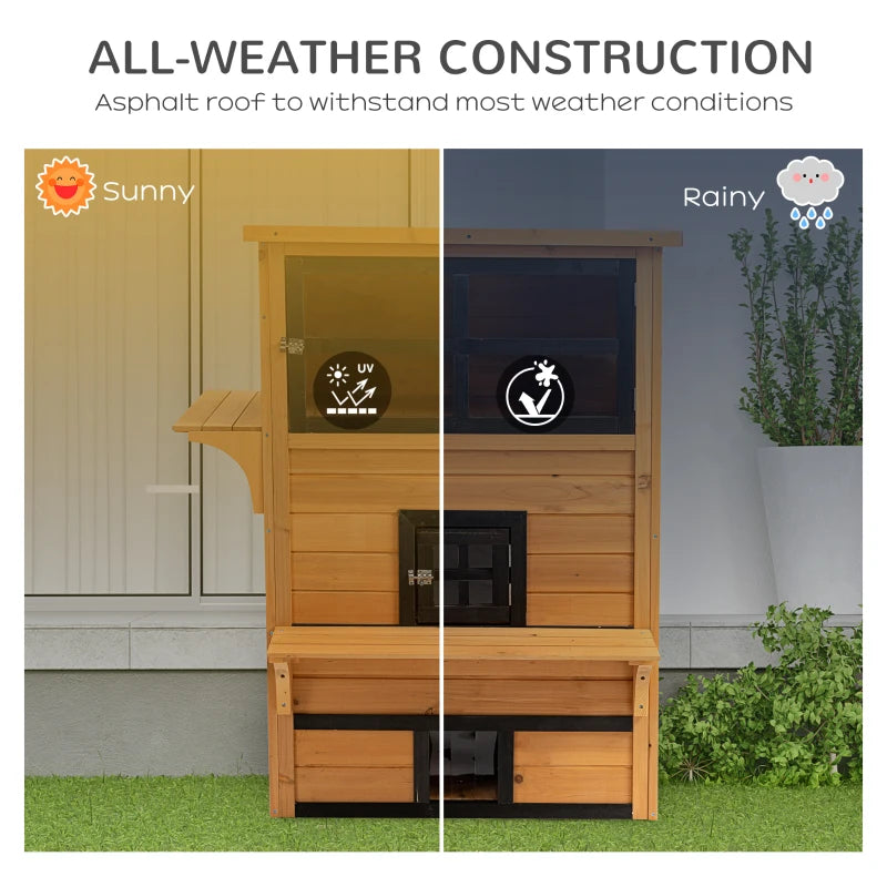 PawHut Cat House, Outdoor 3-Tier