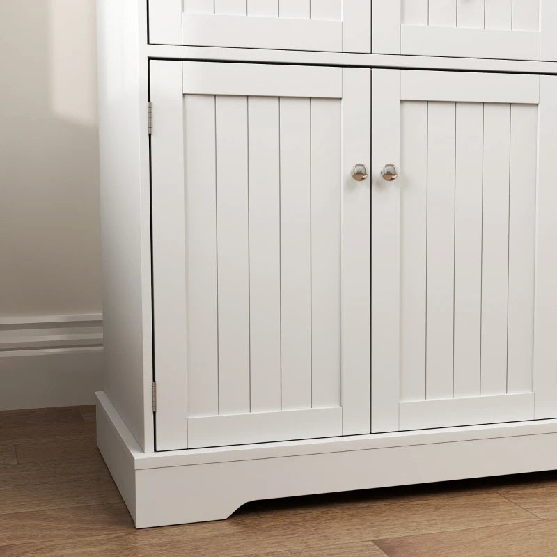 PawHut Cat Litter Box Enclosure with Drawer, White