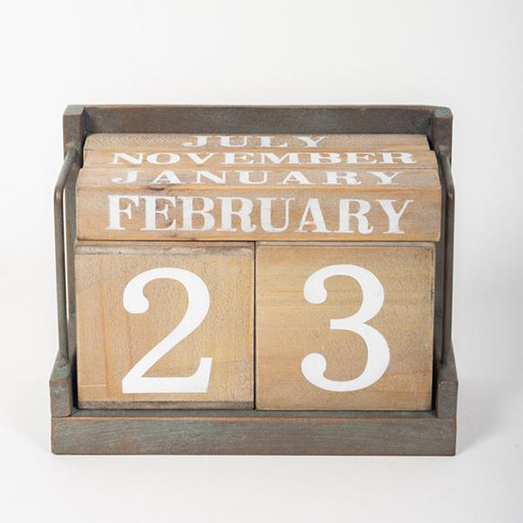 Wood and Metal Desk Calendar