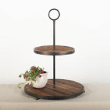 Wood & Metal Two Tier Tray