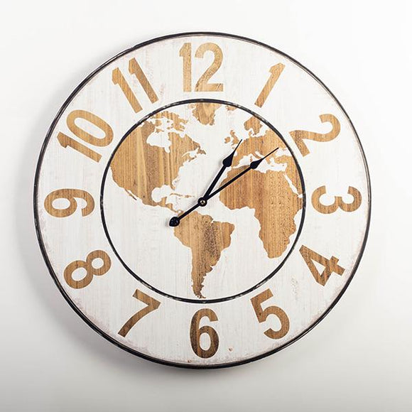 Wall Clock, World Map