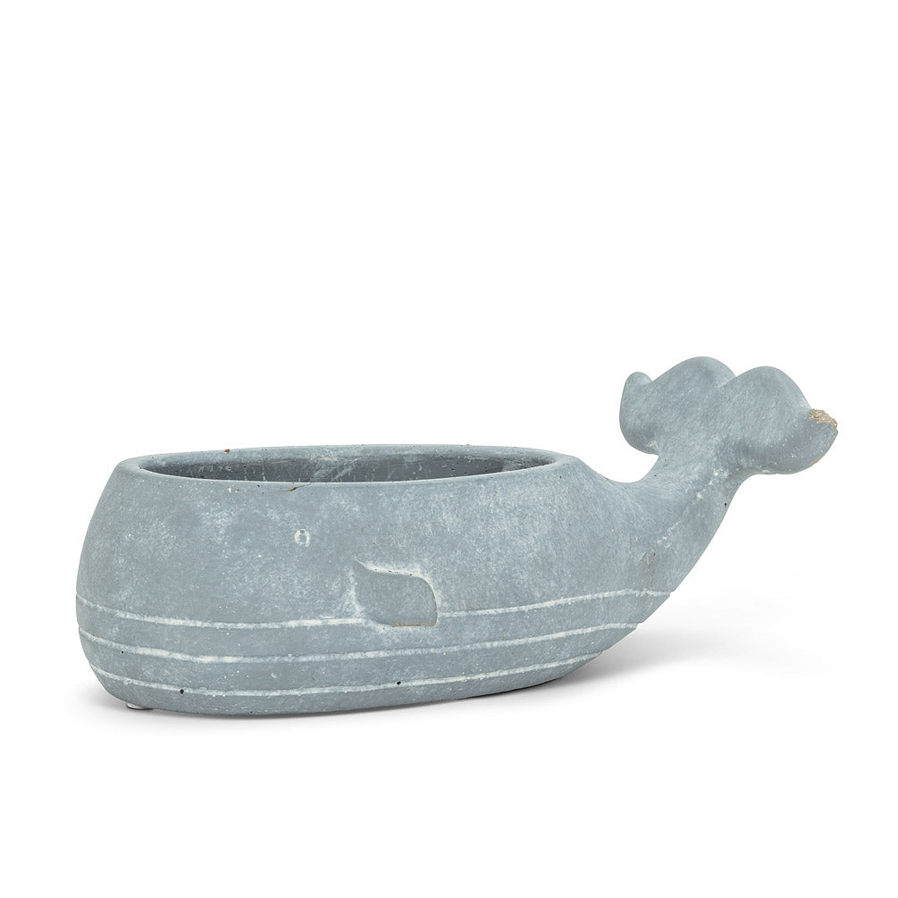 Planter Baleen Whale Cement, Small