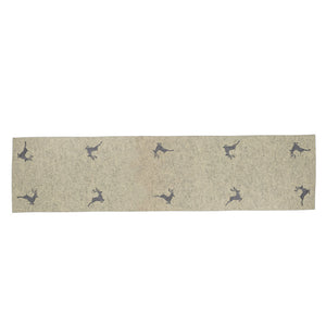 Table Runner Felt Stitched Leaping Deer