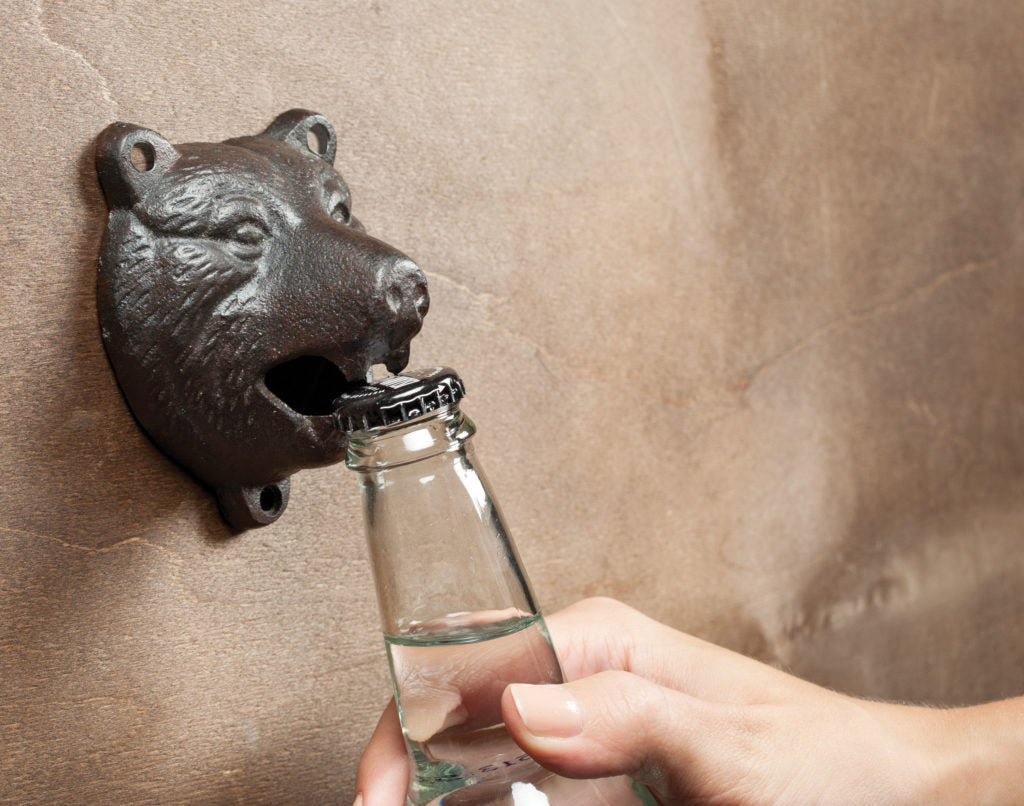 Bottle Opener Growling Bear Wall
