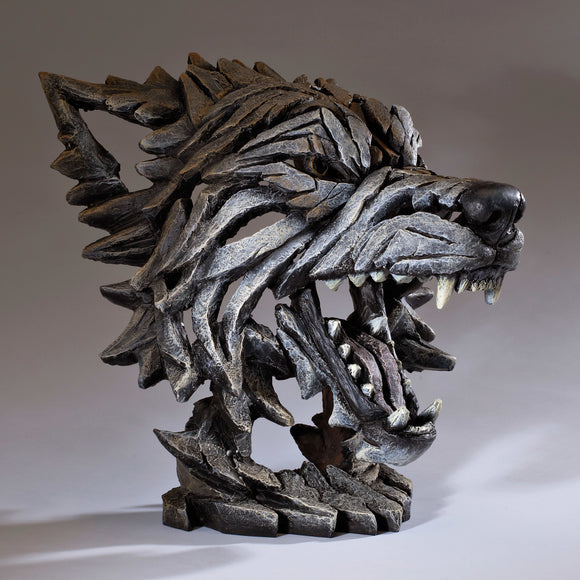 Wolf Bust Edge Sculpture