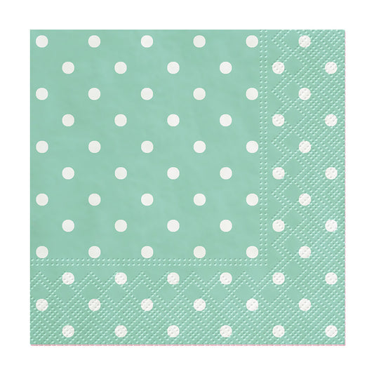Napkins, Cocktail - Mini Dots Aqua