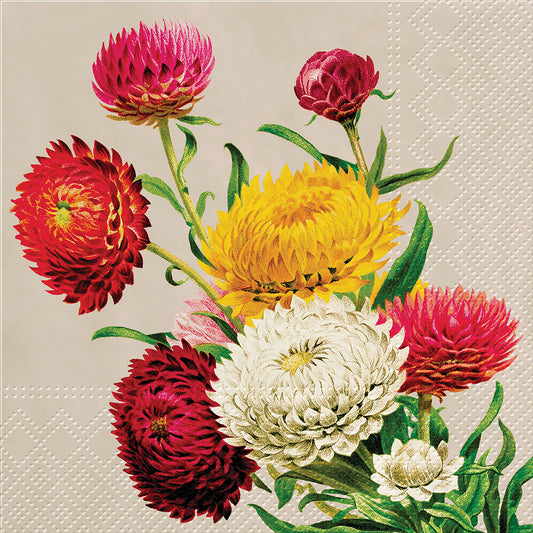 Napkins, Luncheon - Strawflowers