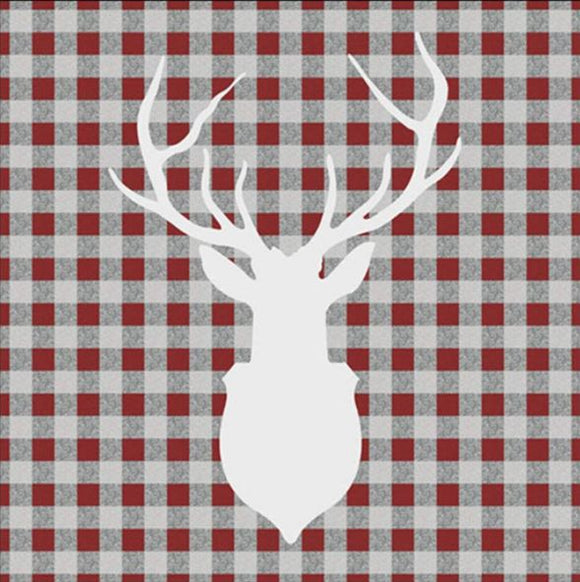 Napkins, Luncheon - Deer Outline Red