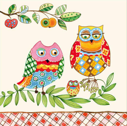 Napkins, Luncheon - Owl Family